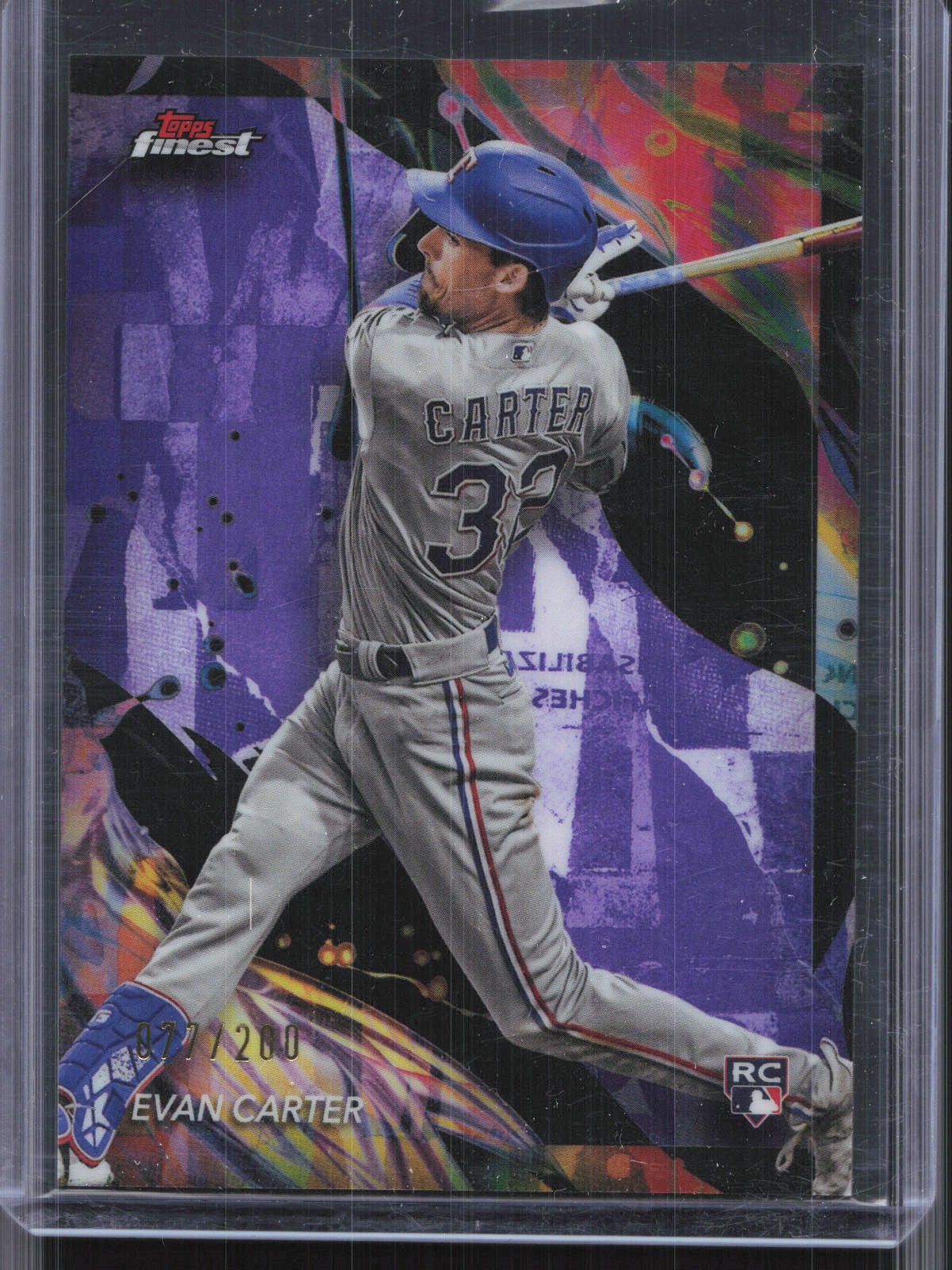 2024 Finest #107 Evan Carter Purple Refractor #/200
