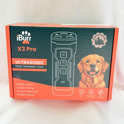 iBürr X3 Pro Ultrasonic Portable Dog Training Bark Control w/ LED Flashlight 016
