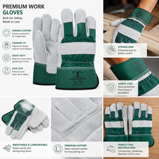 Heavy duty Double palm safety thorn proof work gloves for gardening and Rigger