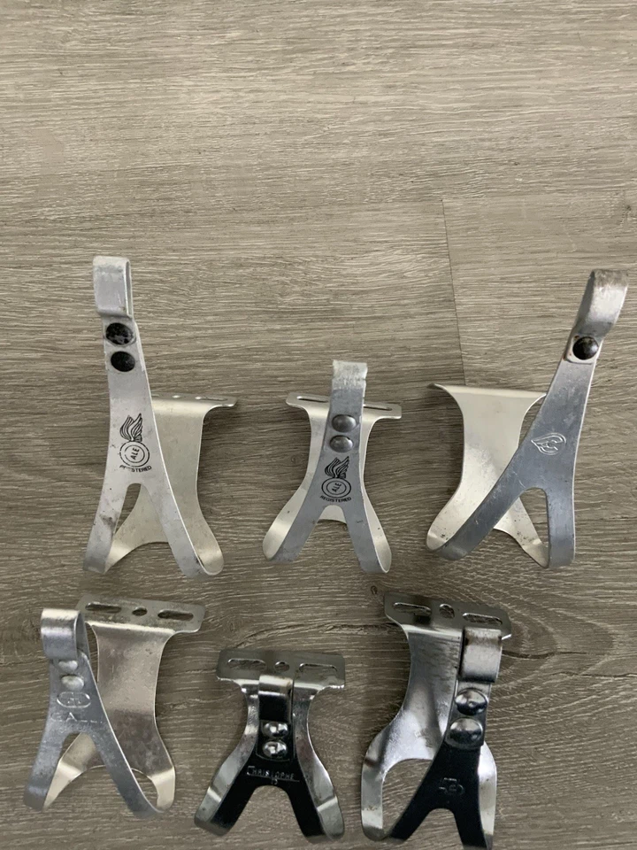 CINELLI ALE GALLI ASSORTED TOE CLIPS STEEL AND ALUMINUM (6) - Image 2 of 3