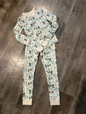 L.L. Bean Kids Pajama Set 100% Organic Cotton Animal Print Long Sleeve Size 8
