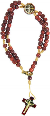 Devotional Corded Prayer Beads Rosary Bracelet with San Benito St Benedict Me...