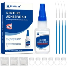Dental Lab Denture Repair Glue Kit (1Oz), Instant Bonding Denture Adhesive, Repa