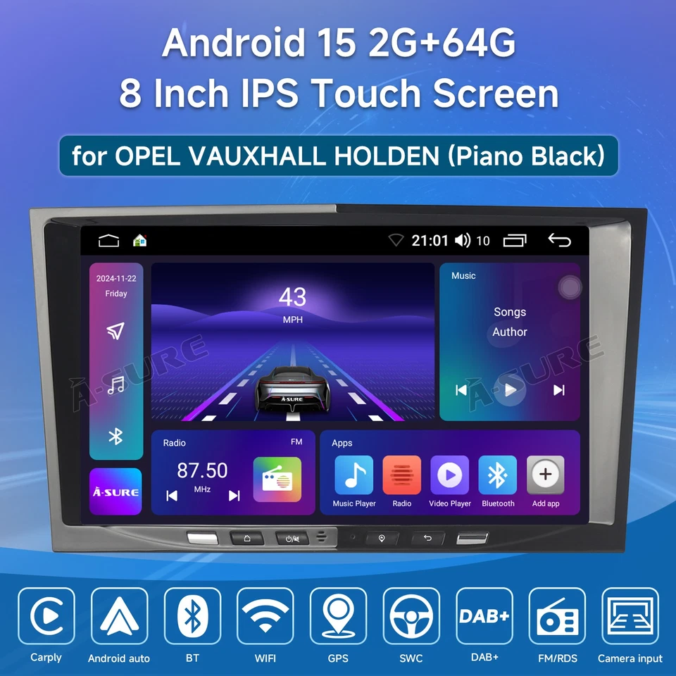 64G Für Opel Corsa D 2006–2014 Astra H Android 15 Apple Carplay Autoradio GPS FM - Bild 2 von 4