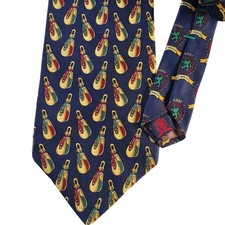 Tommy Hilfiger Mens Navy Blue Nautical Pulley Italian Silk Tie Made in USA