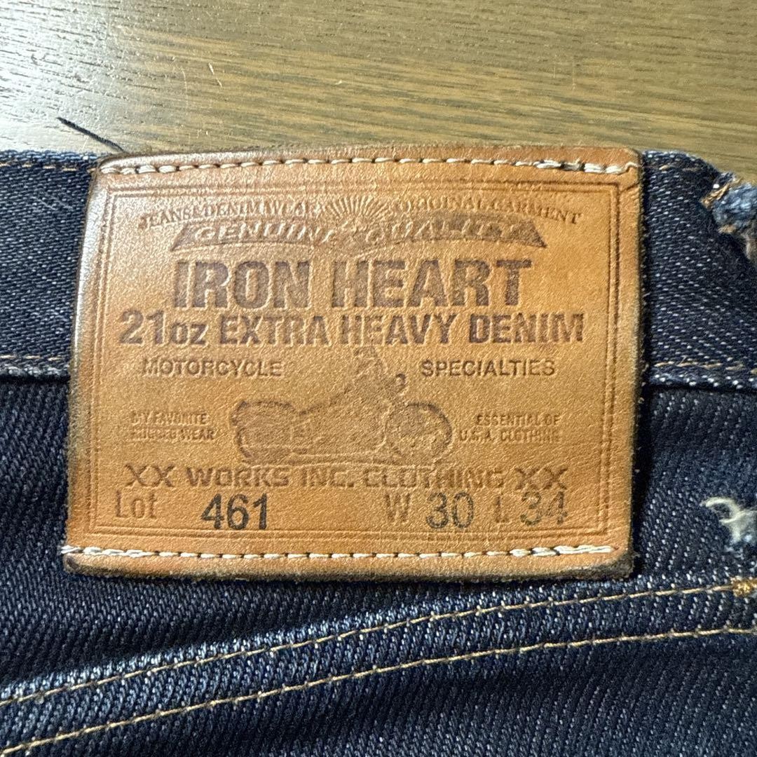 IRON HEART 21oz EXTRA HEAVY DENIM Lot 461 Size W30 limited From