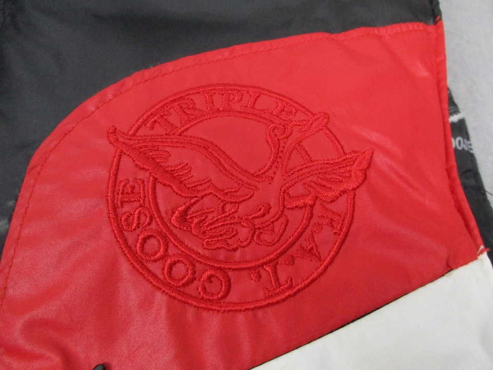 Triple F.A.T. Goose Vest Mens Medium Hooded Puffer Colorblock Quilted Zip - Image 3 of 4