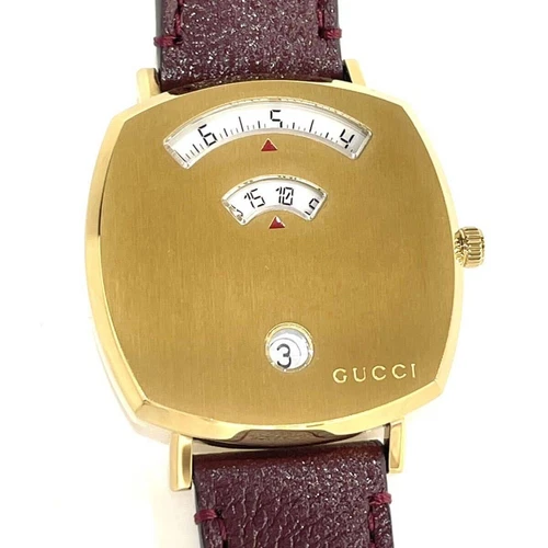 Orologio donna Gucci Grip YA157405 oro SS pelle quarzo con scatola