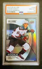 PSA 10 GEM MINT 2023-24 UD Allure Black Rainbow Logan Cooley Rookie #105 RC