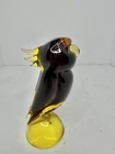 Vintage MCM Murano Archimede Seguso Glass Parrot 5.5” Incredible Glow