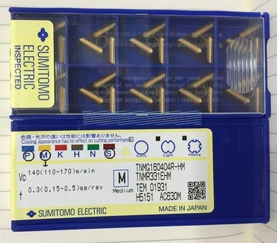 10PCS NEW SUMITOMO TNMG160404R-HM AC630M TNMR331EHM CNC carbide inserts