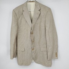 Ermenegildo Zegna Travel Linen and Silk Blend Striped 3 Button Blazer Sport Coat