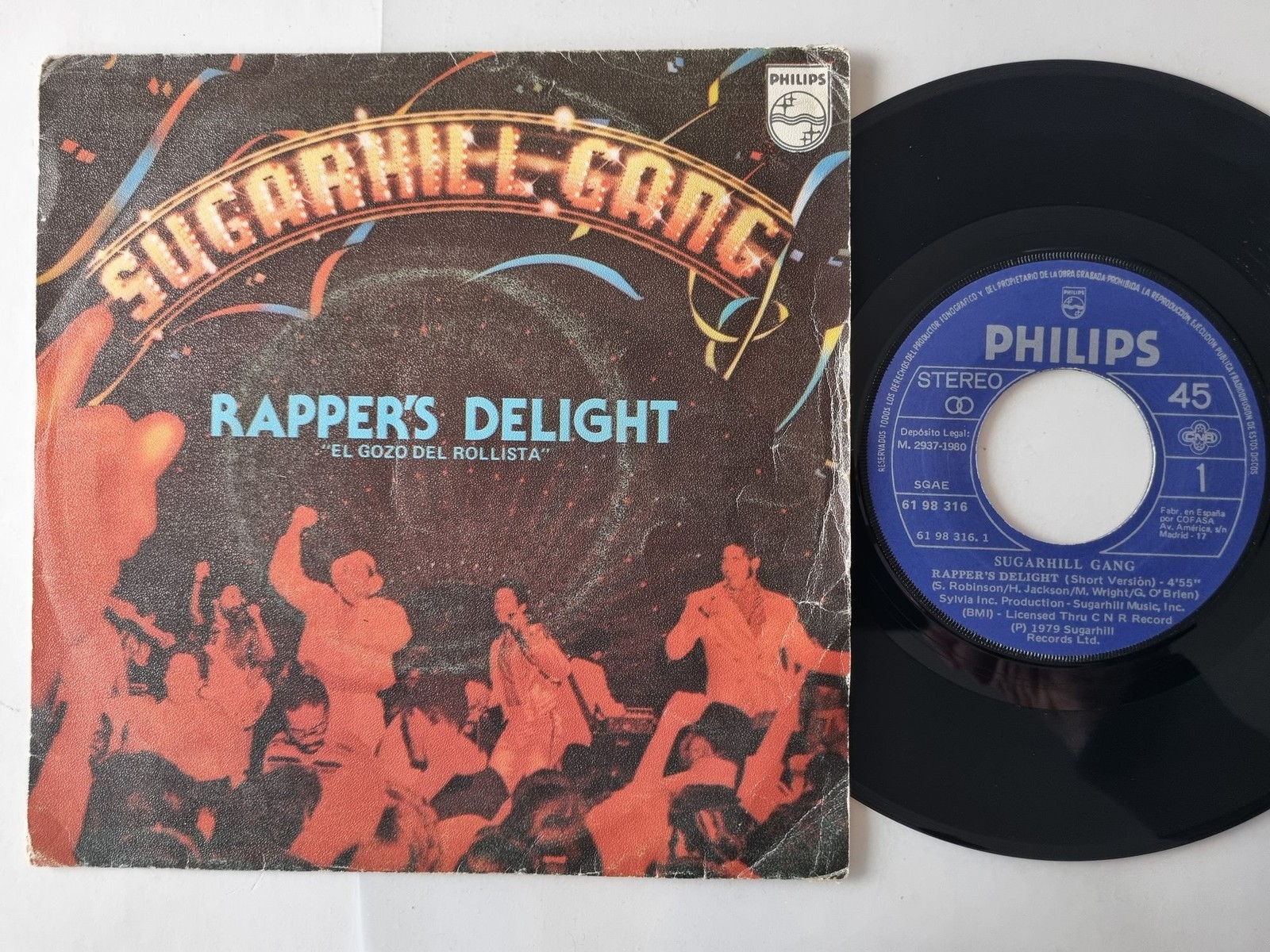 Sugarhill Gang - Rapper's Delight 7'' Vinyl Spain LONG & SHORT VERSION!