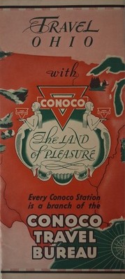 1930s CONOCO Ohio Gas Oil TRAVEL brochure MAP
