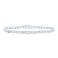 925 Sterling Silber Diamant Damen Korb Quadratisch Tennis Armband 1/3 Ct 17.8Cm