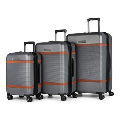 Bugatti - Wellington Expandable Spinner Hardside Suitcase Set - 3 Piece - Pewter