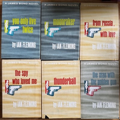 Lot 6 JAMES BOND Book Club Editions DJs Moonraker Thunderball Ian Fleming