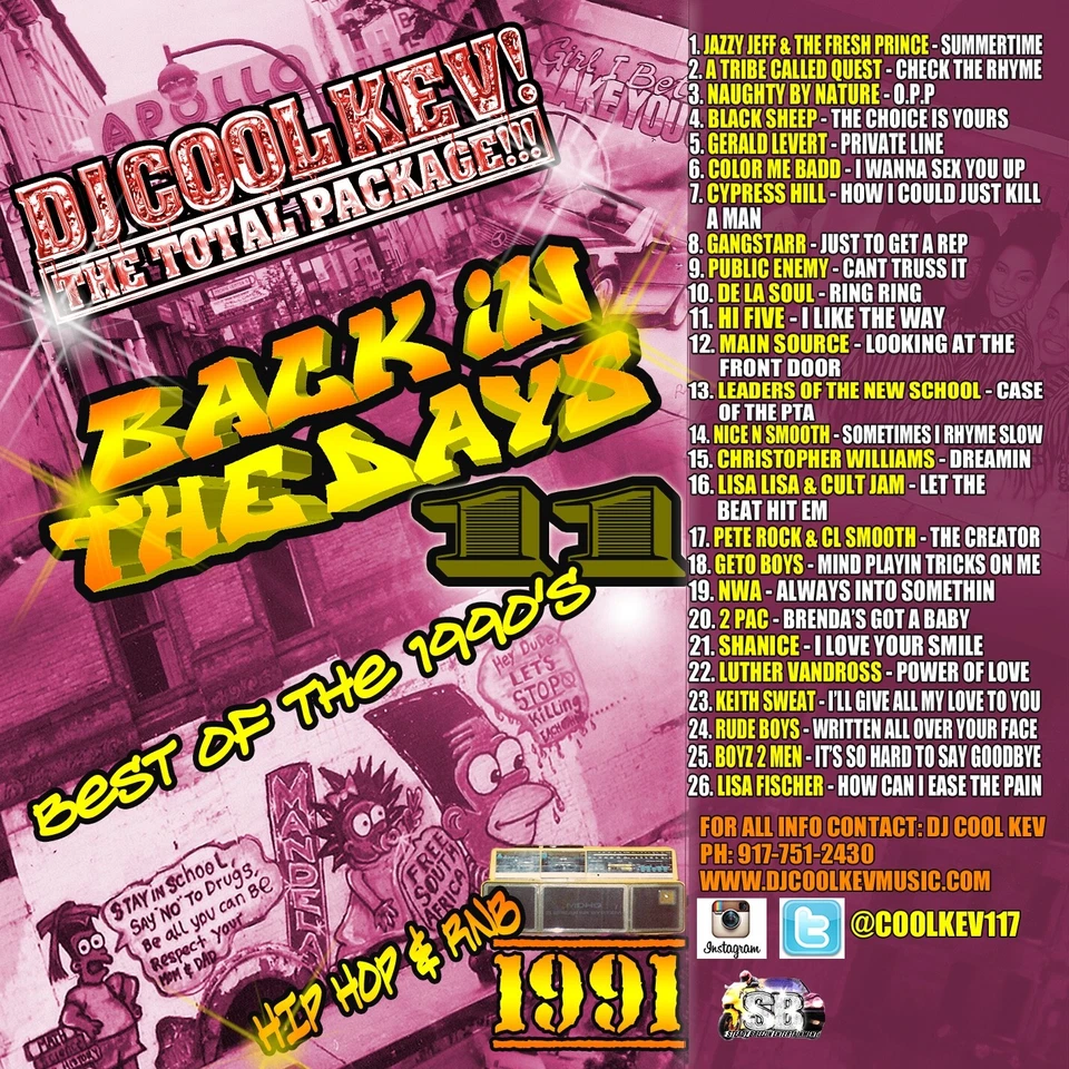 DJ COOL KEV BACK IN THE DAYS 11 BEST OF THE 90S HIP HOP NYC MIXTAPE MIX CD