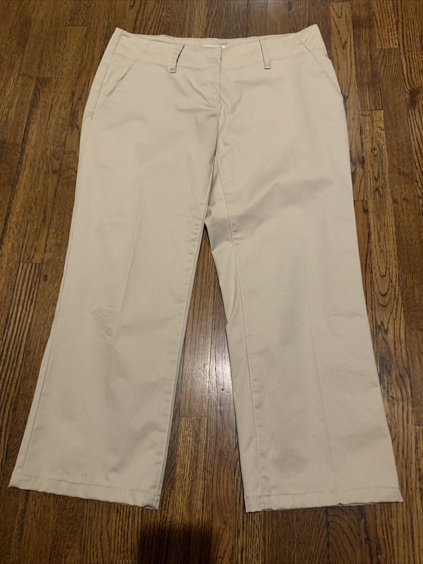MICHAEL KORS BEIGE STRIPED CLASSIC STREIGHT WOMEN'S CAPRI PANTS SZ. 2
