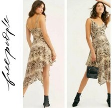 Free People Midnight Dance Snake Print Lace Midi Dress Size 0 NWOT $148