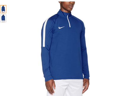nike football academy quarter zip drill top in blue