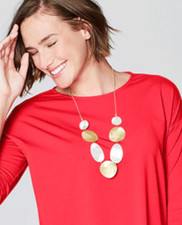 J. Jill  NEW Luxurious Etched-Metal Statement Necklace  NWT