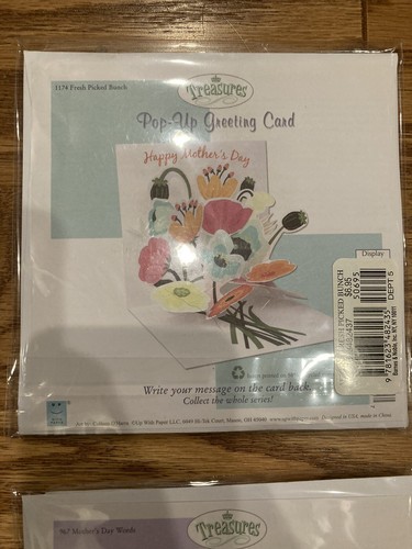 Lot Of 5 Pop Up 3D Mother’s Day Greeting Cards Treasures Up With Paper Floral - Picture 6 of 7