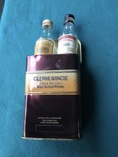 Glenmorangie Empty Tin And Empty Minature Bottles . Vintage. Antique. Patina Tin