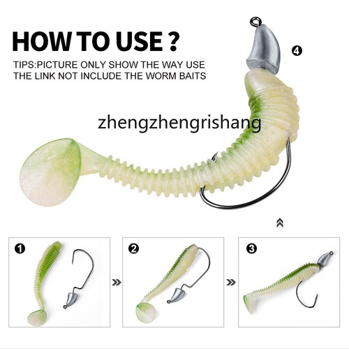 15pcs Bullet Jig Heads Swimbait Fishing Hooks Weedless Offset Weighted Hook  - Picture 23 of 32