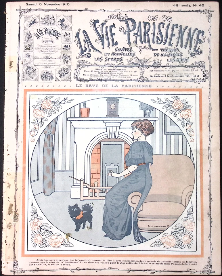 La Vie Parisienne Magazine 5 Nov 1910 Louraine The Parisian's Dream Art Nouveau - Image 2 of 4