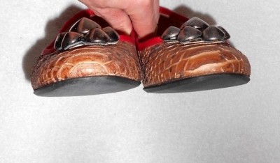 Reqins chaussures ballerines cuir velours marron Harmony