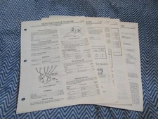 1972 PLYMOUTH 6 V8 PONTIAC 6 V8 FACTORY TUNE UP SPECIFICS SPEC MANUAL SHEETS SET