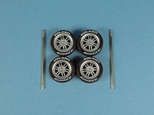 1/64 Wheel and Tire Set Real Riders Enkei Racing RPF1 Silver With Falken Azenis