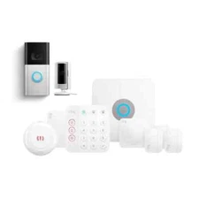 New-UNOPENED-Ring Security 10 Piece Kit, Sensors, Battery Doorbell Plus + Camera