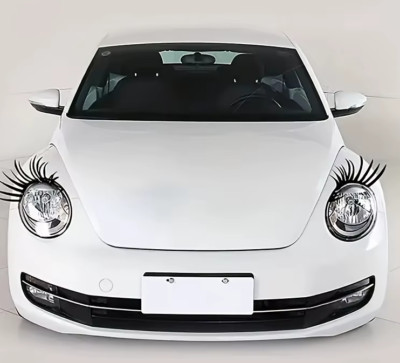 Car Headlight Eyelash Stickers    Decorative False Eyelashes for Vehicles Black