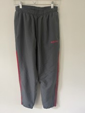 Adidas Mens Joggers Small Samson Track Pants Black Red Stripes Zip Leg Running
