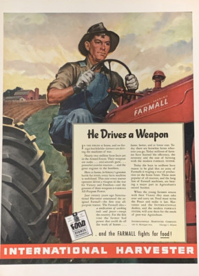 International Harvester McCormick Deering Farmall Vintage Print Ad 1944 #0638