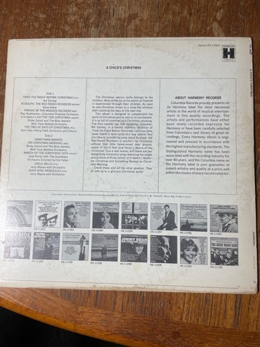A Child's Christmas HS14563 Vinyl LP Art Carney Autry Ives Zahnd Ferrer Wayne - Picture 6 of 6