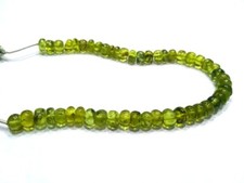 PERIDOT RONDELLE SMOOTH NATURAL 5.5-6MM LOOSE PLAIN GEMSTONE BEADS 7"INCH