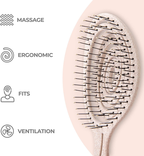 Organic Detangling Hair Brush for Women, Men & Children - Does Not Pull on Hair