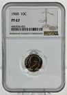 1960 Roosevelt Dime Proof - 10c - PF 67 NGC Silver - 90% Silver
