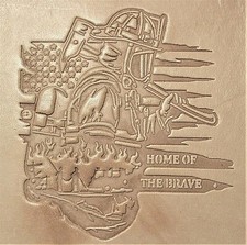 ACRYLIC Leather Embossing Stamp FIREMAN HOME OF THE BRAVE for Veg Tanned Leather