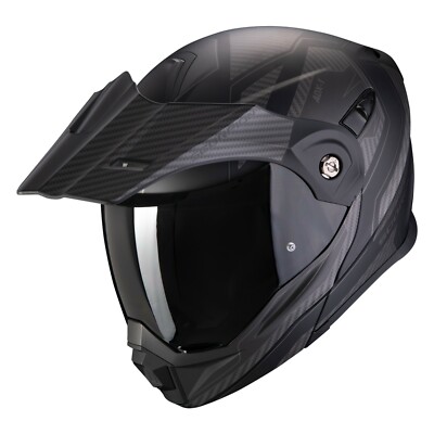 Motorcycle Helmet Modular Scorpion Exo ADX-1 Tucson Matte Black Carbon Look XS