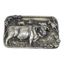Western Cowboy Cattle Belt Buckle - Bergamot Arroyo Appaloosa Siskiyou VTG 1981