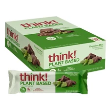 10 Count Chocolate Mint Plant Protein Snack Bar Low Sugar Vegan Energy Bar
