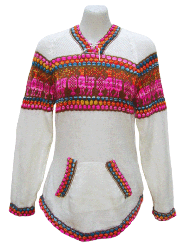 WHOLESALE LOT OF 10  - 100% ALPACA SWEATERS WITH RAINBOW ANDEAN DESIGN 6V - 第 1/9 張圖片