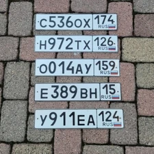 RUSSIAN LICENSE PLATE AUTO NUMBER CAR TAG MOSCOW RUSSIA FLAG DIFFERENT REGIONS 1