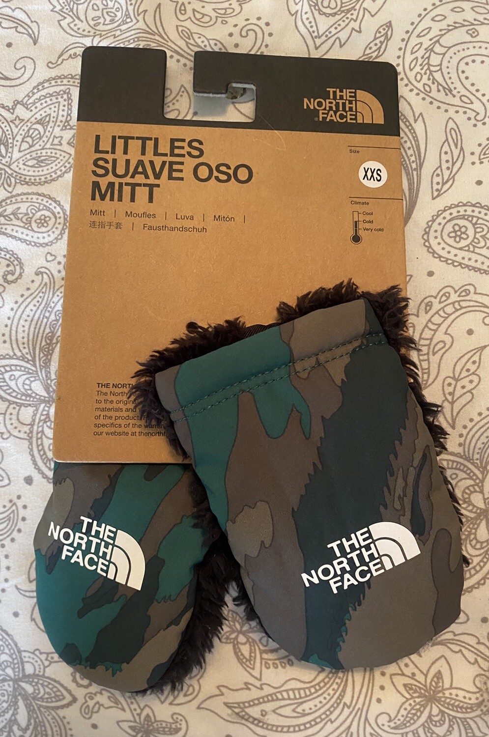 The North Face Camo Suave Oso Mittens for Kids XXS  