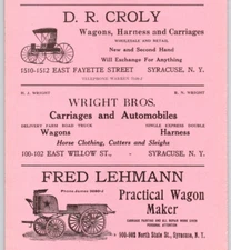 1916 Syracuse NY Carriage Dealers Croly Wright Bros Fred Lehman Print Ad