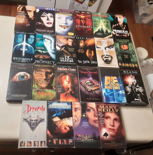 1990s Horror VHS Lot Warlock Prophecy Dracula Roger Corman Frankenstein Blade
